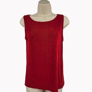 Chicos Travelers 1  size 8 / 10 Red Sleeveless Tank Top Stretch Lightweight
